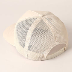 Solid Color Cotton Trucker Hat with Mesh Back