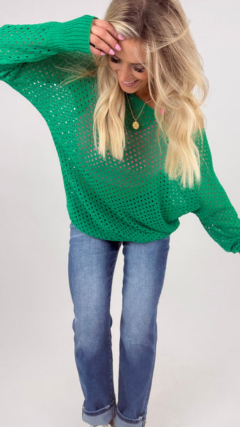 Kelly Green Knit Top