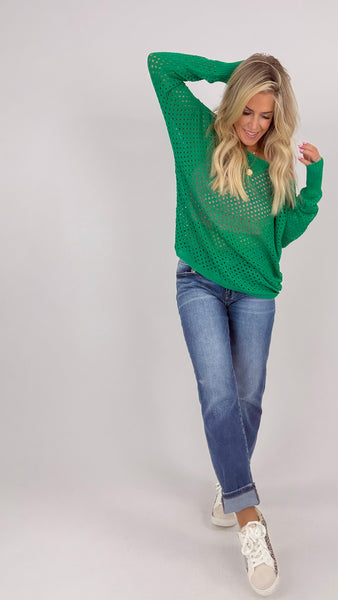 Kelly Green Knit Top