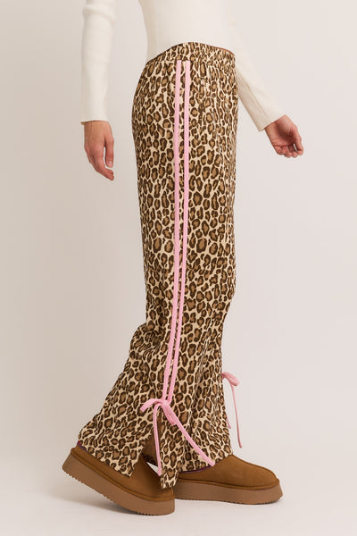 Bow Leopard Track Pants