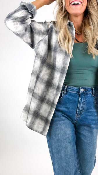 White Washed Flannel Top