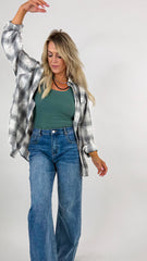 White Washed Flannel Top