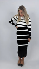 Black and White Striped Dress