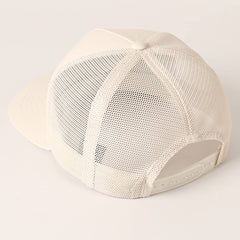 Solid Color Cotton Trucker Hat with Mesh Back