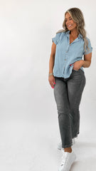 Chambray Stripe Top