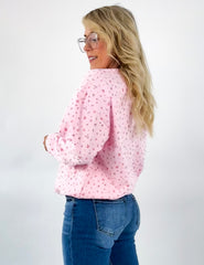 Floral Pink Sweatshirt Top