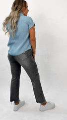 Chambray Stripe Top