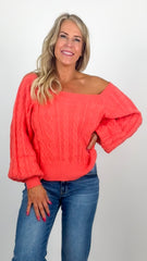 Coral Square Neck Top