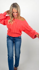 Coral Square Neck Top