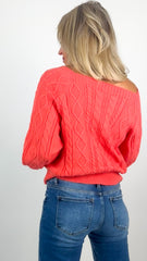 Coral Square Neck Top