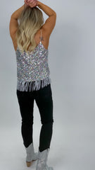 Sequin Tassel Cami Tank