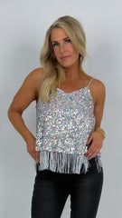 Sequin Tassel Cami Tank