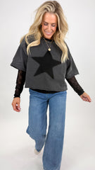 Star Washed Black Top