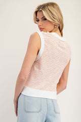 Apricot Stripe Tank Top